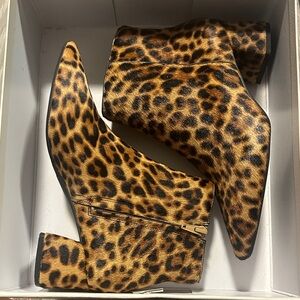 Alex Marie Leopard Print Ankle Booties